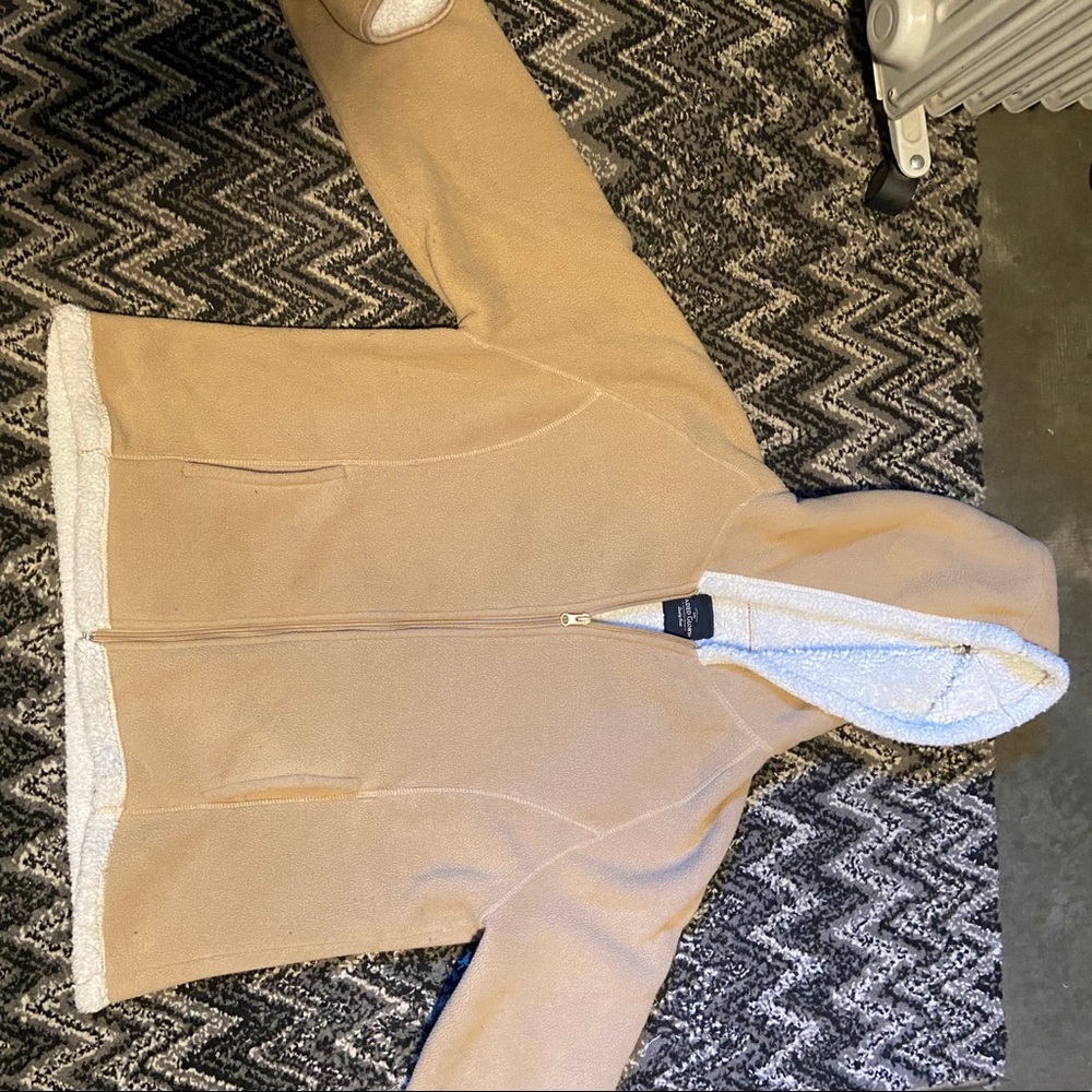 soft beige/tan fur lined coat